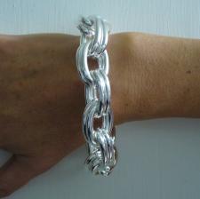 925 Italy silver double oval link bracelet