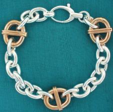 Sterling silver bracelet with rose gold plating