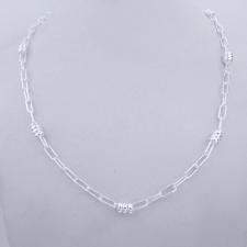 Sterling silver necklace 4mm. Paperclip link chain and round link. Length 45 cm.