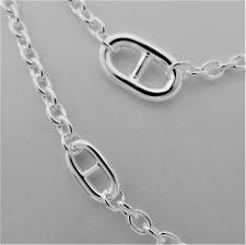 Sterling silver anchor chain toggle necklace 