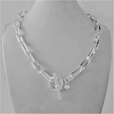 Sterling silver rectangular link necklace 8,5mm. Length 45 cm. Toggle clasp necklace.