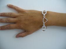 Solid heart bracelet in sterling silver