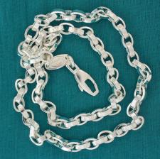 Sterling silver men's oval chain necklace