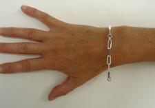 Bracciale argento catena maglia lunga