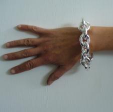 Sterling silver large oval link bracelet