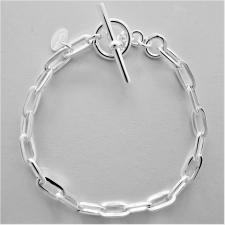 925 silver paperclip link chain bracelet made in italy