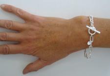 925 silver paperclip link chain bracelet made in italy