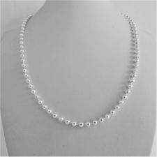 Collana in argento 925 ball chain, diametro sfere 4mm. Lunghezza cm 45. DONNA.