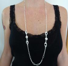 Collana argento lunga 100cm.