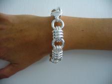 Women's ladies sterling silver link bracelet. 