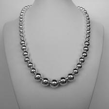 Sterling silver graduated bead necklace