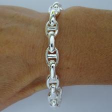 Solid sterling silver anchor chain bracelet