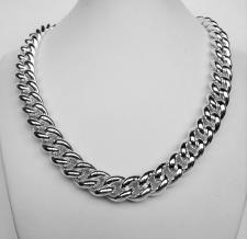 Silver curb necklace for womens