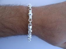 Handmade sterling silver men's bracelet made in Italy