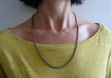 Oxidized silver box chain necklace 2.5mm