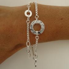 925 silver Greek key link bracelet 