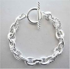 Silver chain bracelet arezzo italy