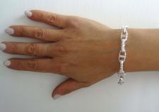 Bracciale catena marina traversino in argento 925