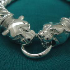 Women's sterling silver panther bracelet