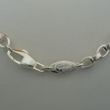 Sterling silver men's oval chain necklace