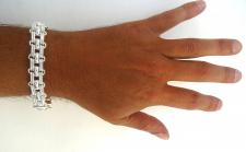 Bracciale da uomo catena panther in argento 925 massiccio