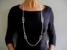 Silver necklace length 1 meter