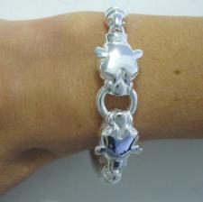 Sterling silver panther bangle bracelet.