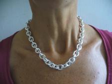 Oval link necklace in 925 silver made in Italy