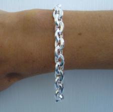 Solid sterling silver square link bracelet 8,5mm.