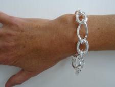 925 silver textured link bracelet.