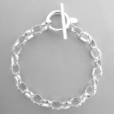 Bracciale argento rolo' ovale godronato