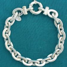 925 silver oval link women's bracelet