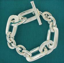 Silver bracelet t bar closure Italy