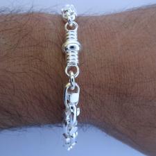 Handmade sterling silver men's bracelet made in Italy