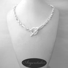 Collana in argento 925 massiccio catena figaro alternata 4+1