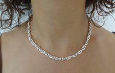 Silver loose rope necklace