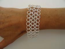 Bracciale argento 925 largo 26mm maglia armatura - Bracciale donna