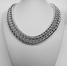 Silver double curb link necklace