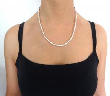 Collana sfere e ovali in argento 925