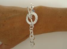 Greek key link bracelet in sterling silver