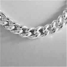 Silver curb link chain necklace 12mm italy