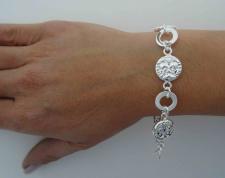 Silver Florentine Coin Bracelet