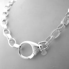 Chunky oval rolo' necklace in sterling silver made in italy