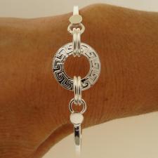 Silver greek key link bracelet made in Italy