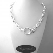Chunky oval rolo' necklace in sterling silver made in italy