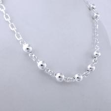 Made in italy sterling silver bead necklace 8mm 