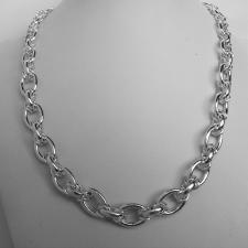 Sterling silver graduated oval link necklace