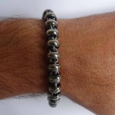 Oxidized sterling silver men's bracelet 9mm