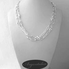 Collana catena paperclip lunghezza 90 cm in argento 925