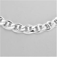 925 silver flat marina link chain necklace italy